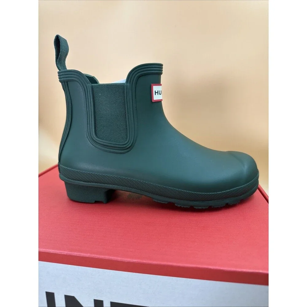 Hunter Original Chelsea Women's Waterproof Ankle Rain Boots, Green Size 6